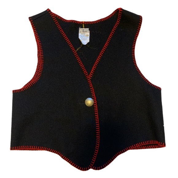 Vintage Inuit Black and Red Wool Vest - Women’s Size Medium - Picture 2 of 8